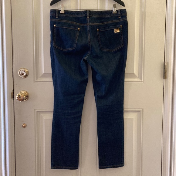 Michael Kors Women's Straight Leg Denim Jeans/Size 10/Back Pocket Logo Plate - Picture 2 of 4